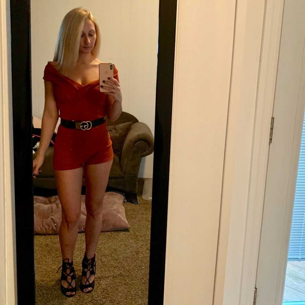 Off the Shoulder Romper - Size Small